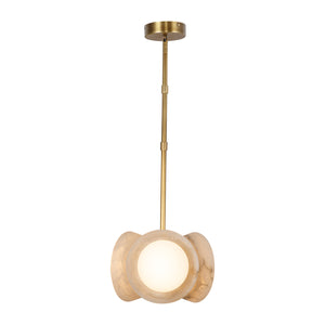 Alora - PD320313VBAR-UNV - LED Pendant - Alonso - Vintage Brass/Alabaster
