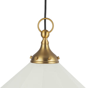 Alora - PD447120BGWL - One Light Pendant - Ellen - Brushed Gold/White Linen