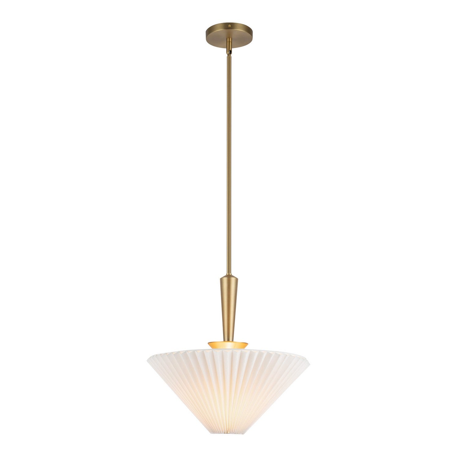 Alora - PD497016BGFW - One Light Pendant - Bridgette - Brushed Gold/Folded White