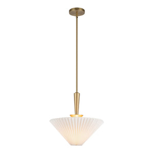 Alora - PD497016BGFW - One Light Pendant - Bridgette - Brushed Gold/Folded White