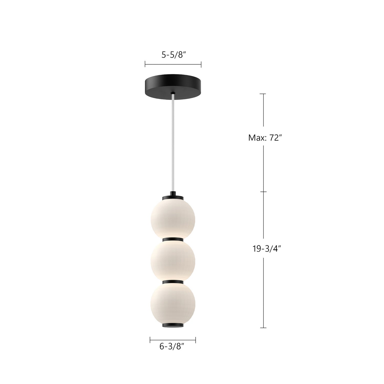 Alora - PD530313MBOP-UNV - LED Pendant - Bijou - Matte Black/Opal Matte Glass