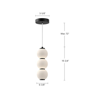 Alora - PD530313MBOP-UNV - LED Pendant - Bijou - Matte Black/Opal Matte Glass