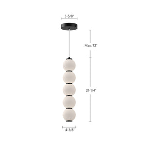 Alora - PD531515MBOP-UNV - LED Pendant - Bijou - Matte Black/Opal Matte Glass
