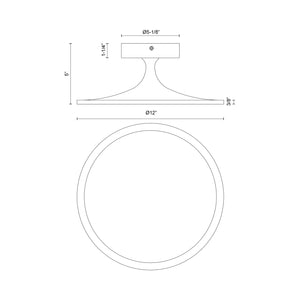 Alora - SF418012MB-UNV - LED Semi Flush Mount - Issa - Matte Black