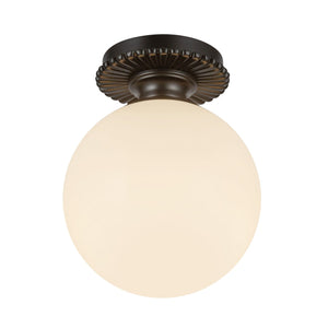 Alora - SF430108MBGO - One Light Semi-Flush Mount - Otis - Matte Black/Glossy Opal Glass