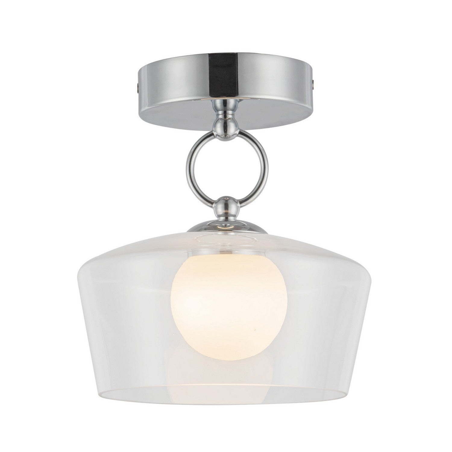 Alora - SF443308CHCL-UNV - LED Semi Flush Mount - Leota - Chrome/Clear Glass