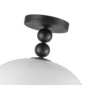 Alora - SF459012MBGO - One Light Semi-Flush Mount - Paisley - Matte Black/Glossy Opal Glass