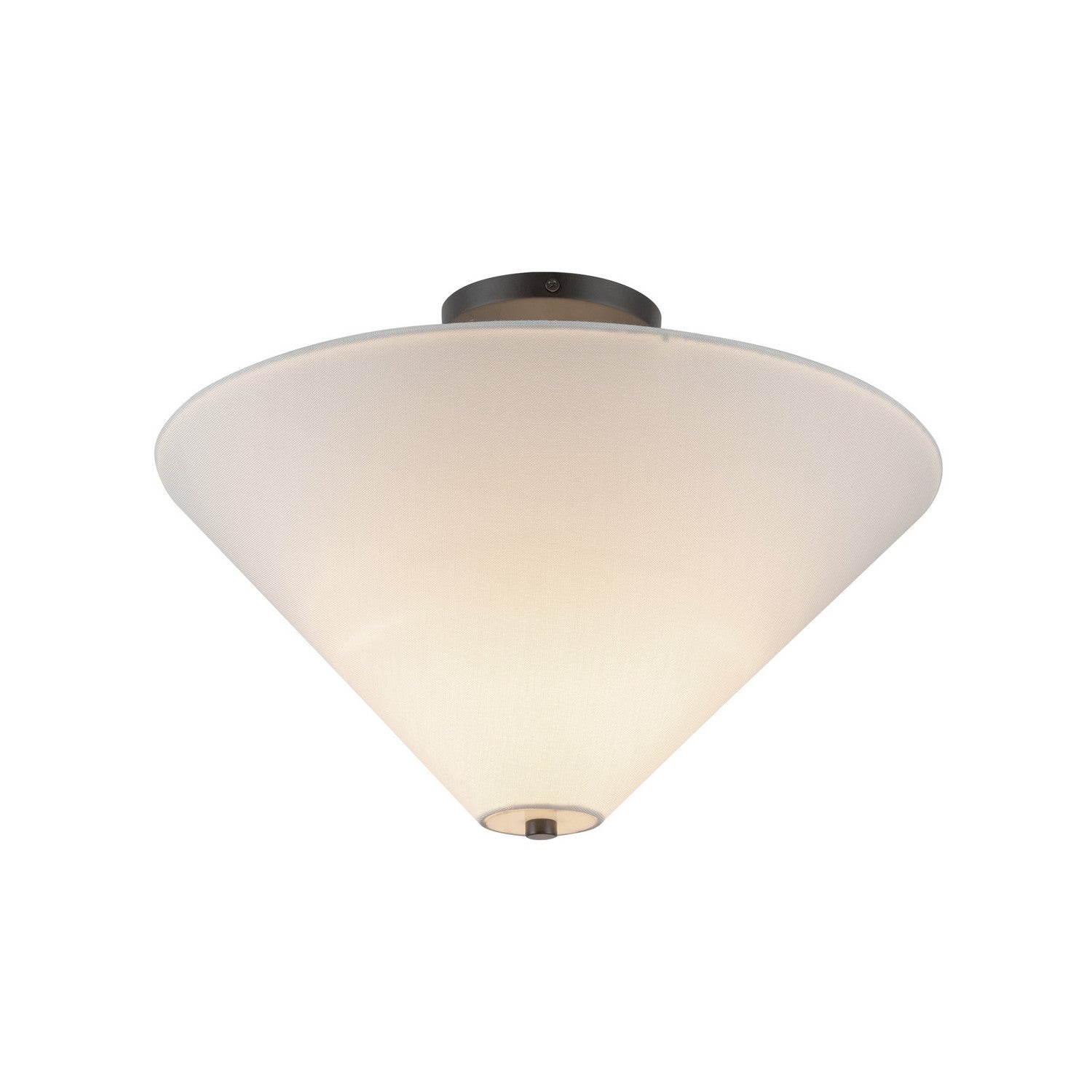 Alora - SF497016MBWL - One Light Semi-Flush Mount - Bridgette - Matte Black/White Linen