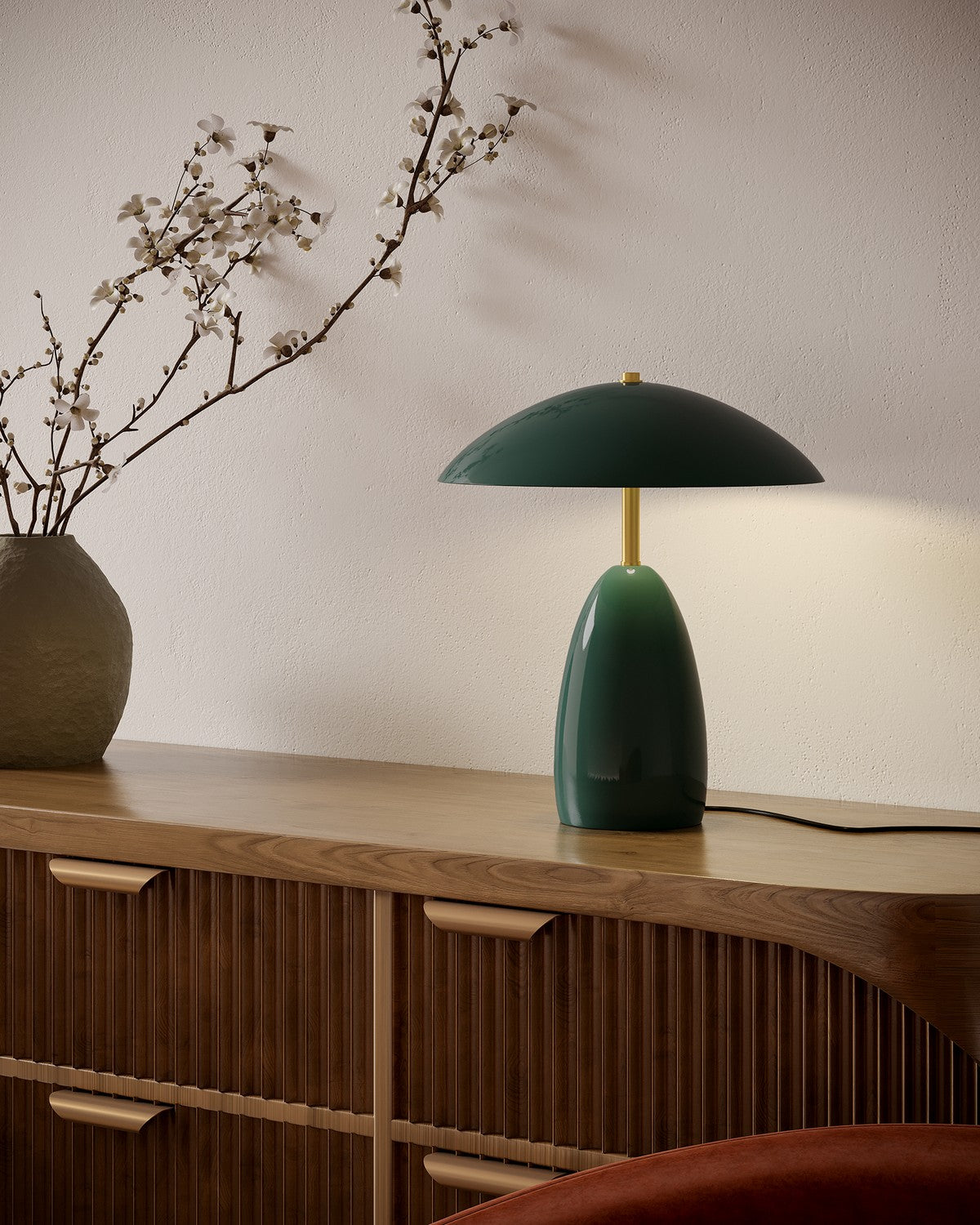 Alora - TL437012PGN - LED Table Lamp - Poppy - Pine Green