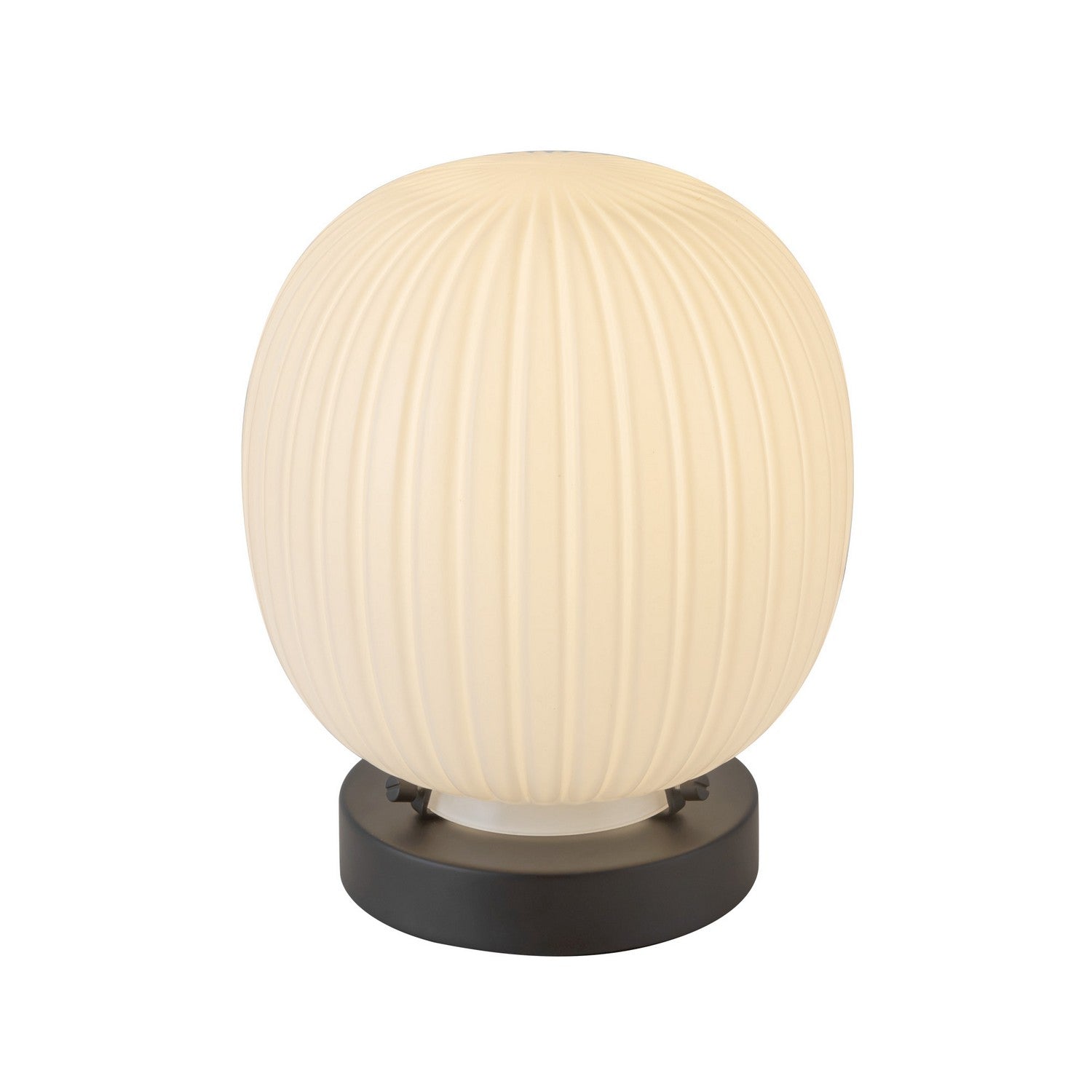 Alora - TL579107MBGR - One Light Table Lamp - Cherise - Matte Black/Glossy Ribbed Opal Glass