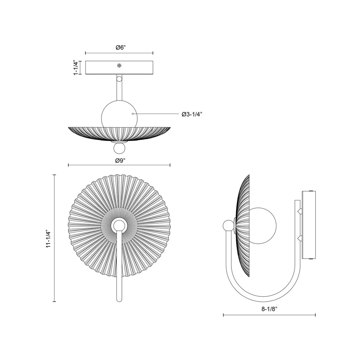 Alora - WV417801MBCR-UNV - LED Wall/Vanity - Hera - Matte Black/Clear Ribbed Glass
