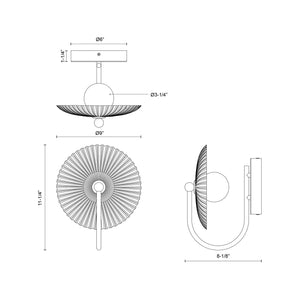 Alora - WV417801MBCR-UNV - LED Wall/Vanity - Hera - Matte Black/Clear Ribbed Glass
