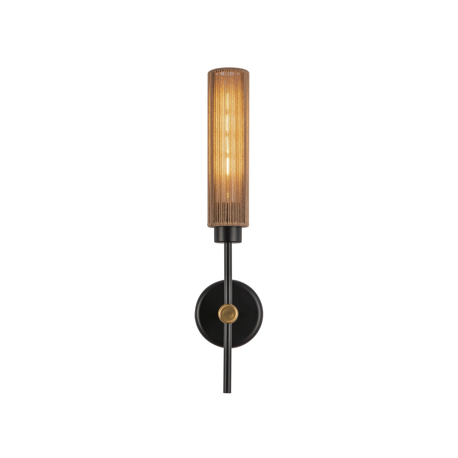Alora - WV491120MBTJ - One Light Vanity - Colby - Matte Black/Tan Jute