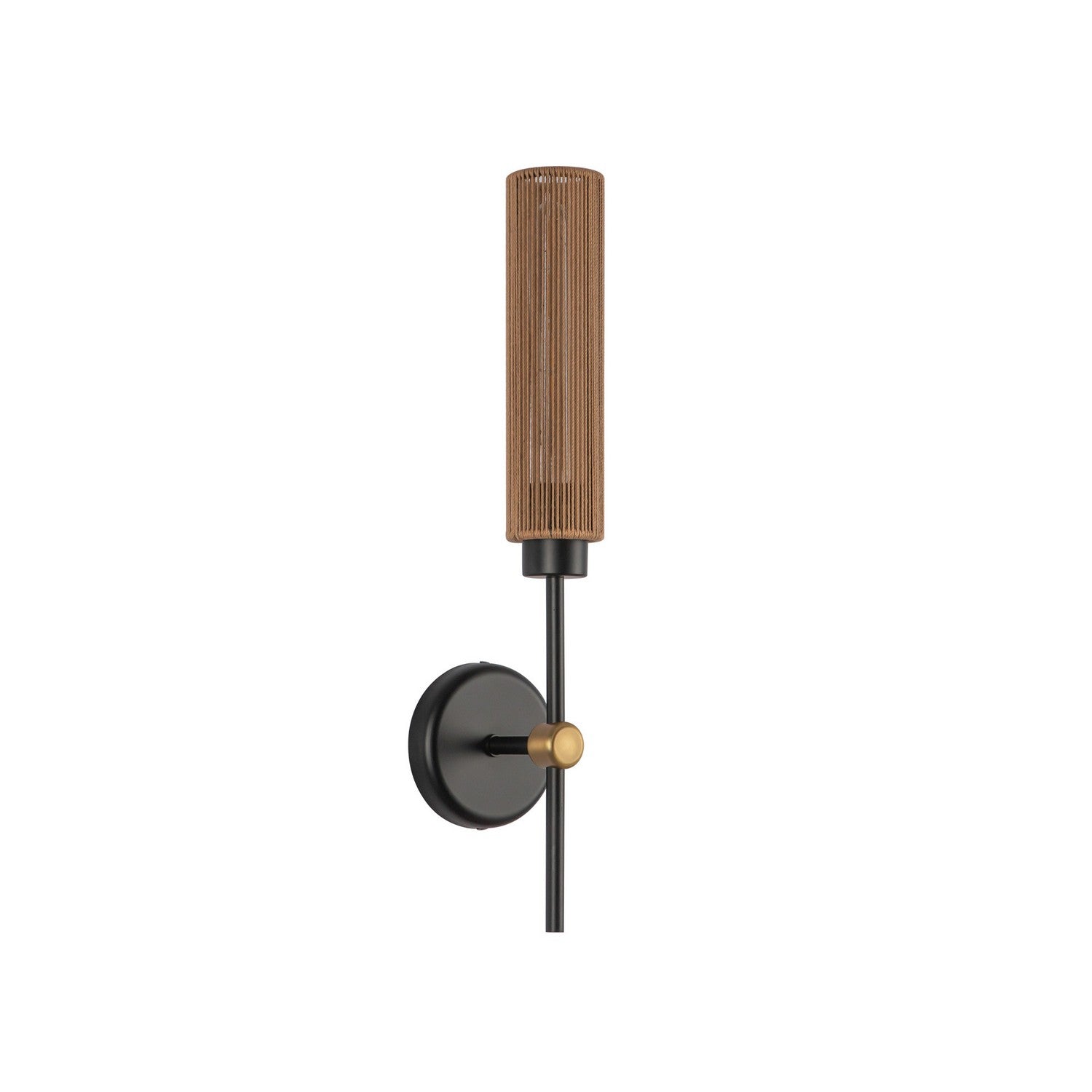 Alora - WV491120MBTJ - One Light Vanity - Colby - Matte Black/Tan Jute