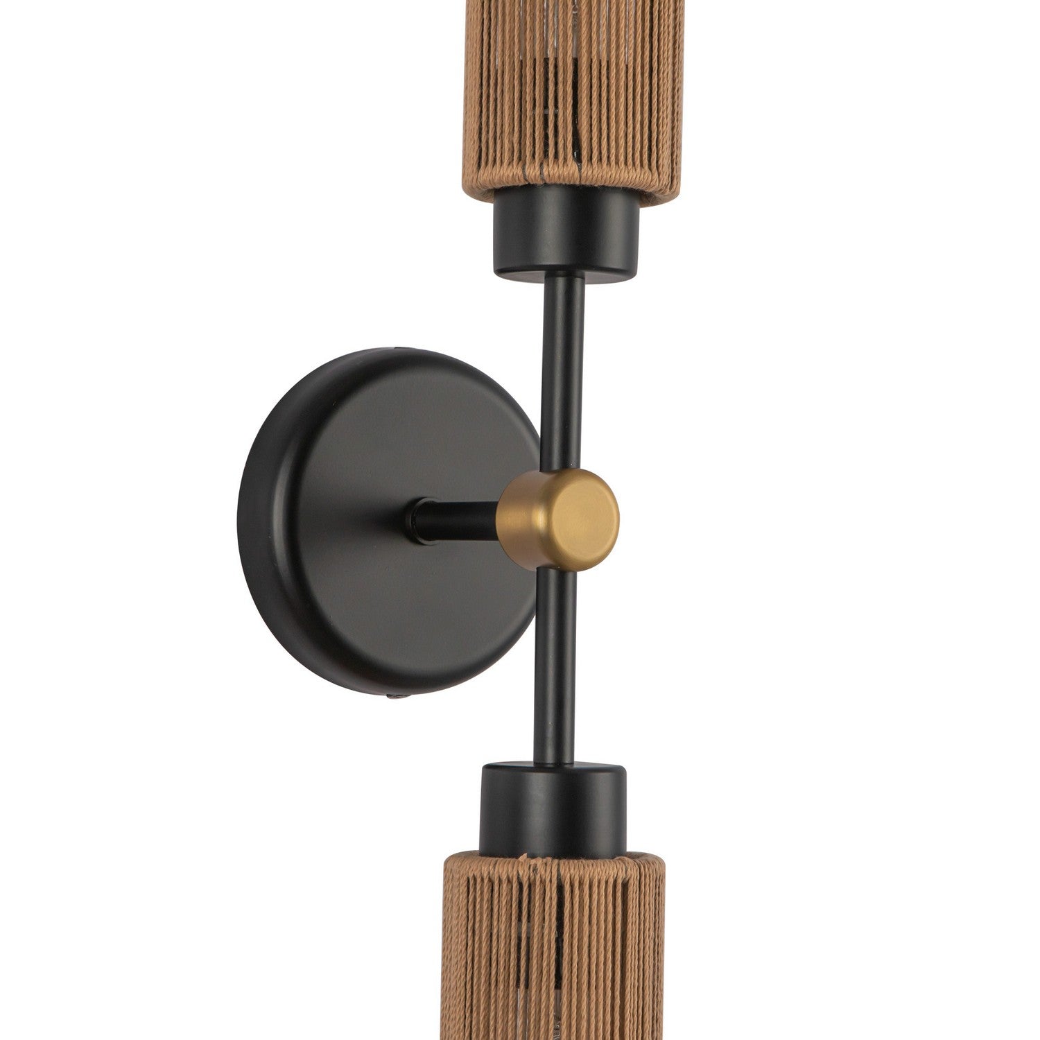 Alora - WV491223MBTJ - Two Light Vanity - Colby - Matte Black/Tan Jute