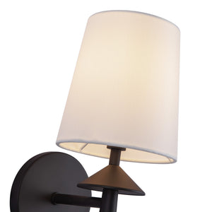 Alora - WV497106MBWL - One Light Vanity - Bridgette - Matte Black/White Linen