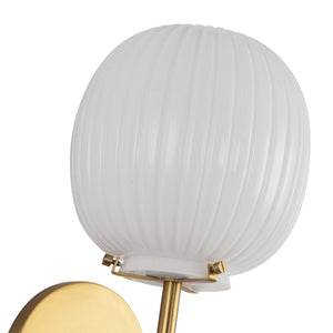 Alora - WV579107BGGR - One Light Vanity - Cherise - Brushed Gold/Glossy Ribbed Opal Glass
