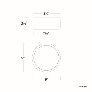 W.A.C. Lighting - FM-20509-27-WT/AB - LED Flush Mount - Salvo - White/Aged Brass
