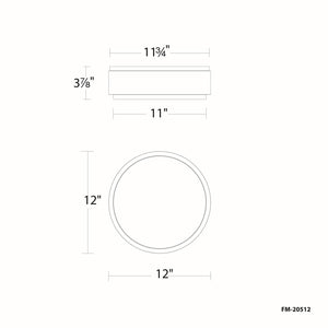 W.A.C. Lighting - FM-20512-40-BK/AB - LED Flush Mount - Salvo - Black/Aged Brass