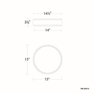 W.A.C. Lighting - FM-20515-40-BK/AB - LED Flush Mount - Salvo - Black/Aged Brass