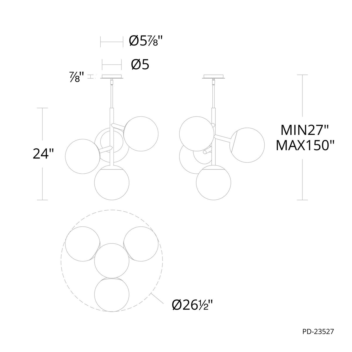 W.A.C. Lighting - PD-23527-27-AB - LED Pendant - Quatrro - Aged Brass