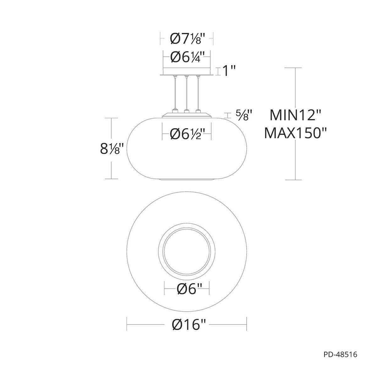 W.A.C. Lighting - PD-48516-35-BK - LED Pendant - Doma - Black