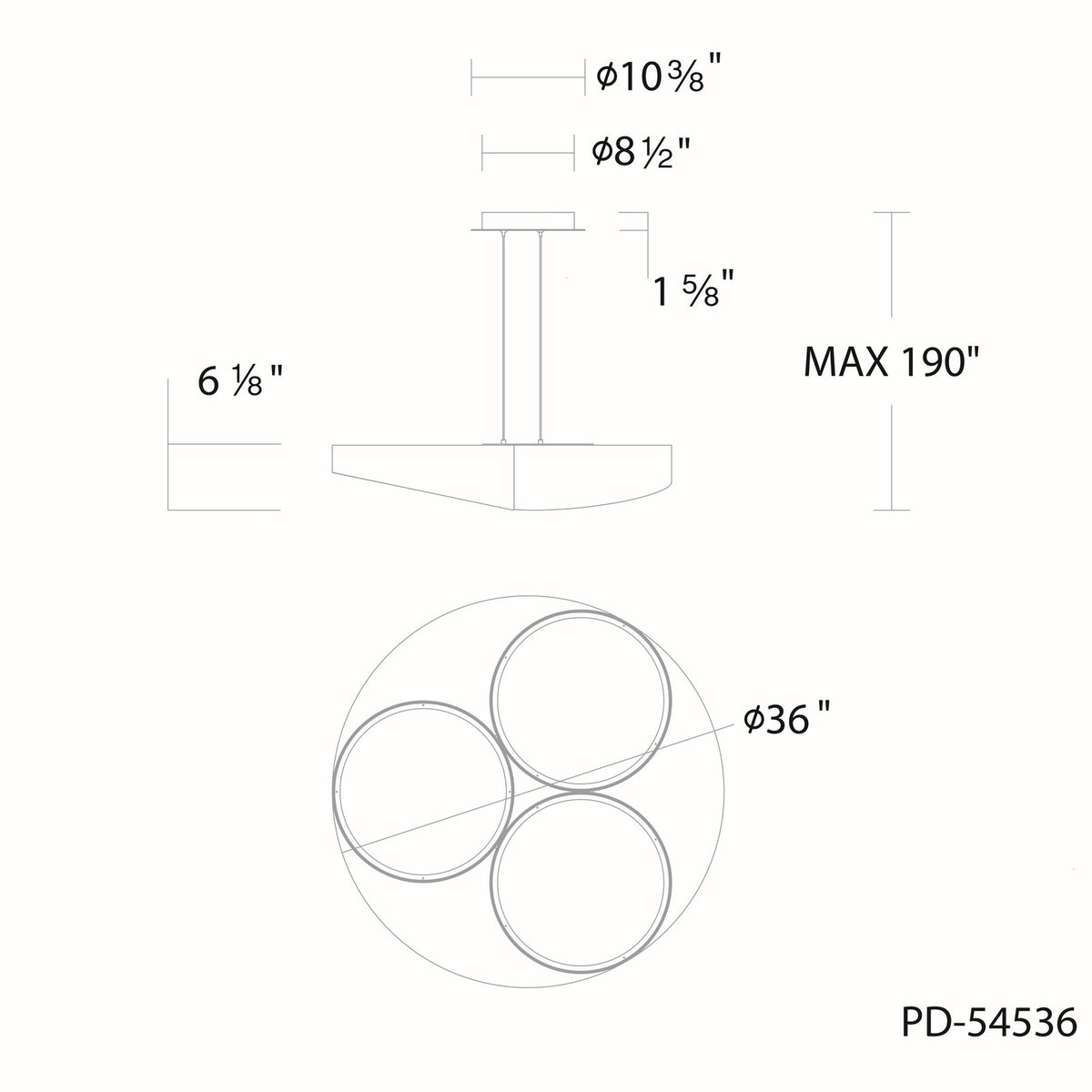 W.A.C. Lighting - PD-54536-27-BK - LED Pendant - Triolet - Black