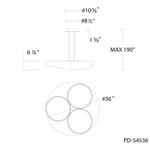 W.A.C. Lighting - PD-54536-27-BK - LED Pendant - Triolet - Black