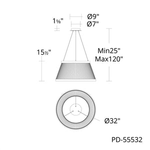W.A.C. Lighting - PD-55532-35-BK - LED Pendant - Grohle - Black