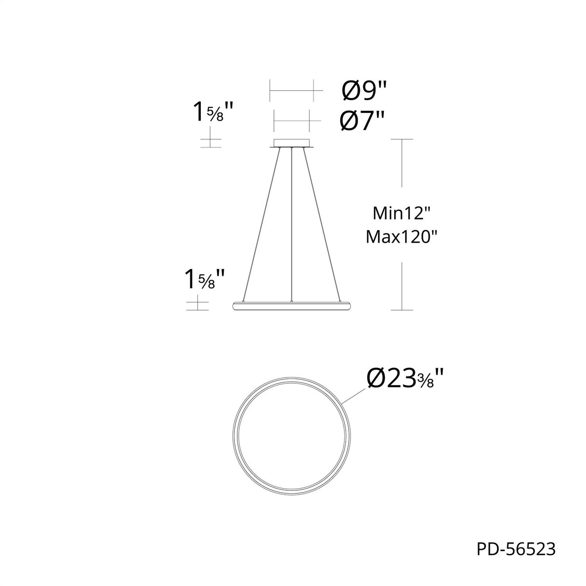 W.A.C. Lighting - PD-56523-27-BC - LED Pendant - Huxley - Black Chrome