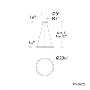 W.A.C. Lighting - PD-56523-35-BC - LED Pendant - Huxley - Black Chrome