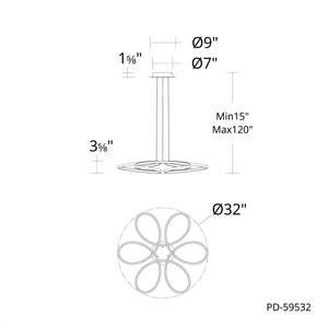 W.A.C. Lighting - PD-59532-27-BK - LED Pendant - Klover - Black