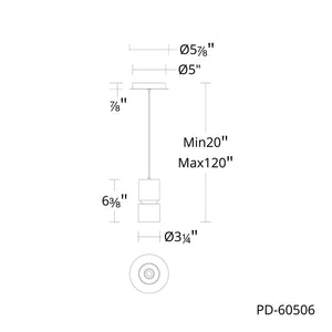 W.A.C. Lighting - PD-60506-40-WT - LED Pendant - Pedistal - White