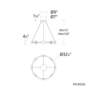 W.A.C. Lighting - PD-65532-27-AB - LED Pendant - Bracelet - Aged Brass
