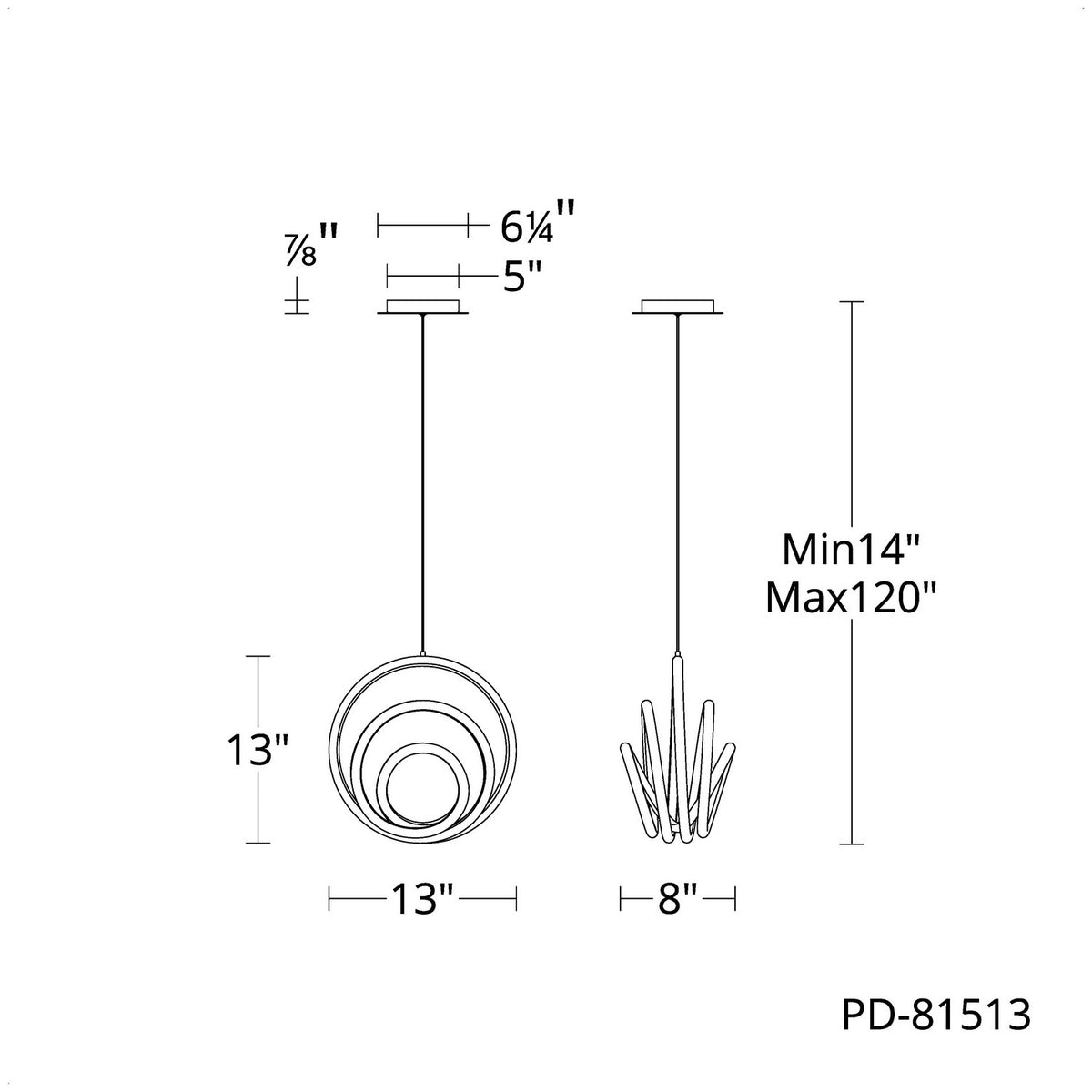 W.A.C. Lighting - PD-81513-35-BK - LED Pendant - Hoopla - Black