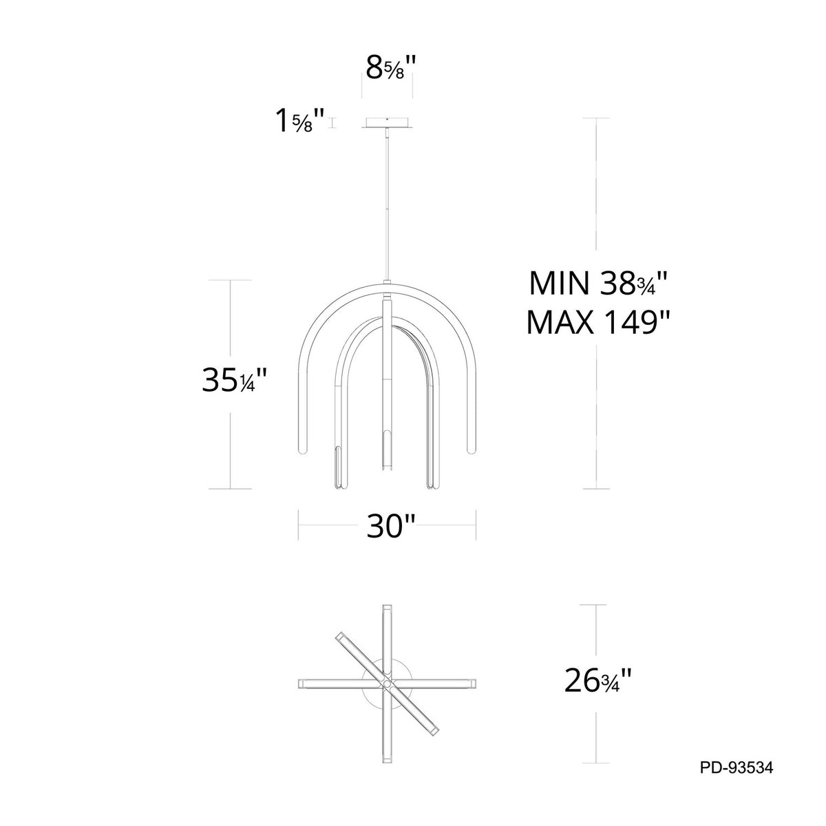 W.A.C. Lighting - PD-93534-40-BK - LED Pendant - Helmet - Black