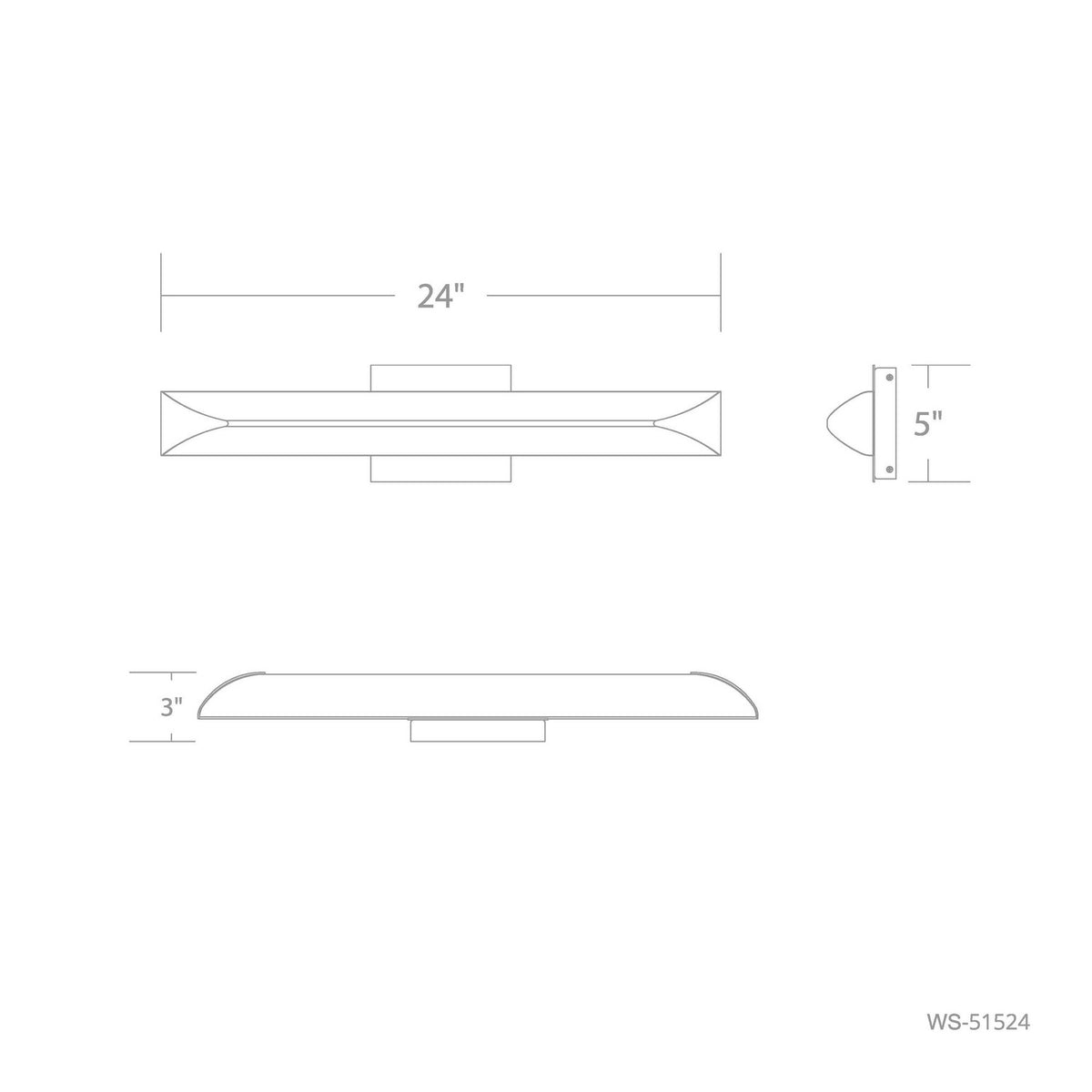 W.A.C. Lighting - WS-51524-35-BN - LED Wall Sconce - Straitaway - Brushed Nickel
