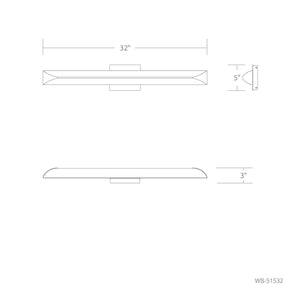 W.A.C. Lighting - WS-51532-40-BN - LED Wall Sconce - Straitaway - Brushed Nickel