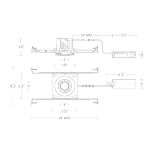 W.A.C. Lighting - R3BRAN-NWD-BK - LED Trim and Remodel Housing - Ocularc - Black