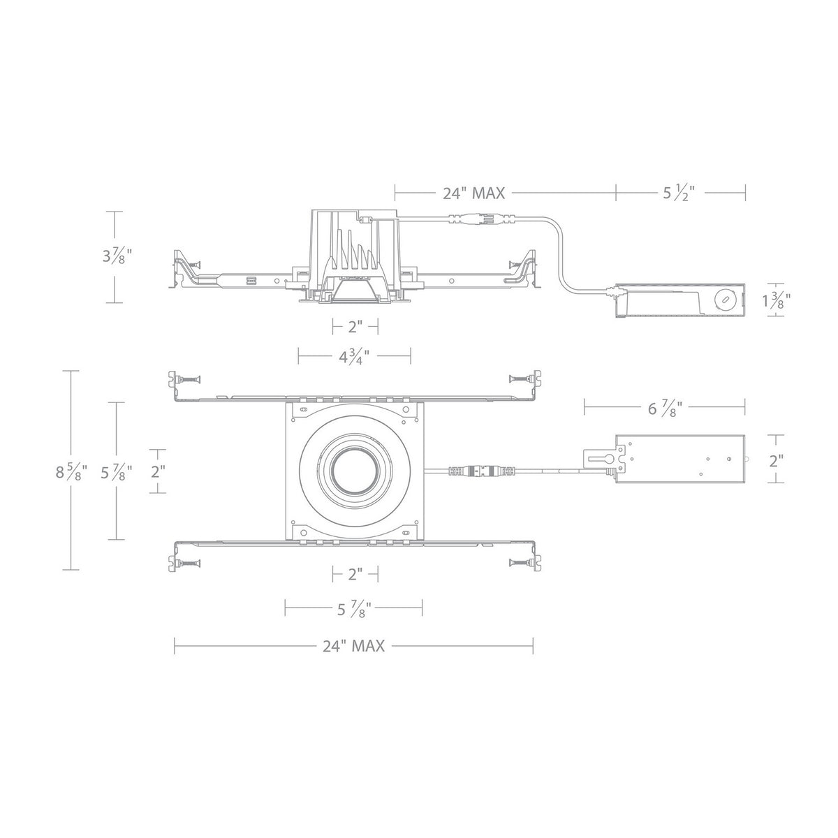 W.A.C. Lighting - R3BRAN-SWD-BK - LED Trim and Remodel Housing - Ocularc - Black