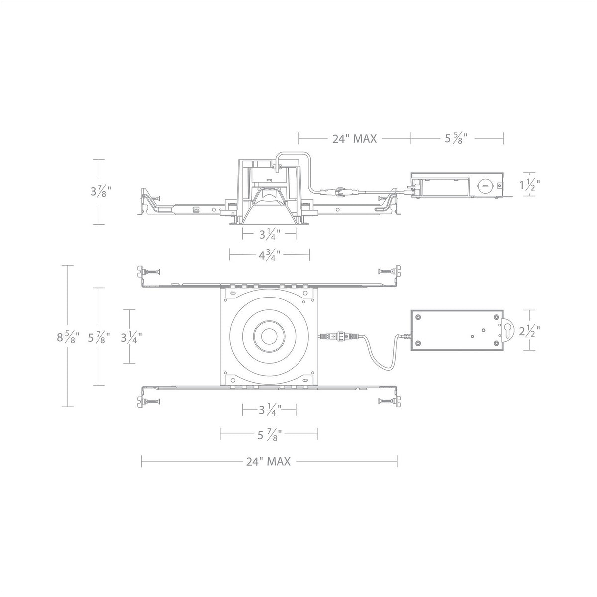 W.A.C. Lighting - R3BRD-NCS-WT - LED Trim and Remodel Housing - Ocularc - White