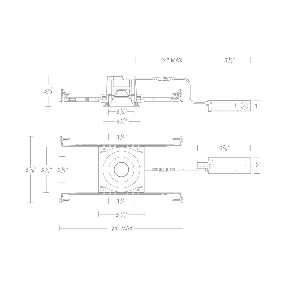 W.A.C. Lighting - R3BRDN-NWD-WT - LED Trim and Remodel Housing - Ocularc - White