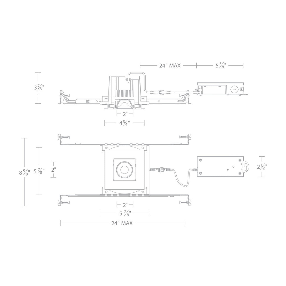 W.A.C. Lighting - R3BSA-NCS-WT - LED Trim and Remodel Housing - Ocularc - White