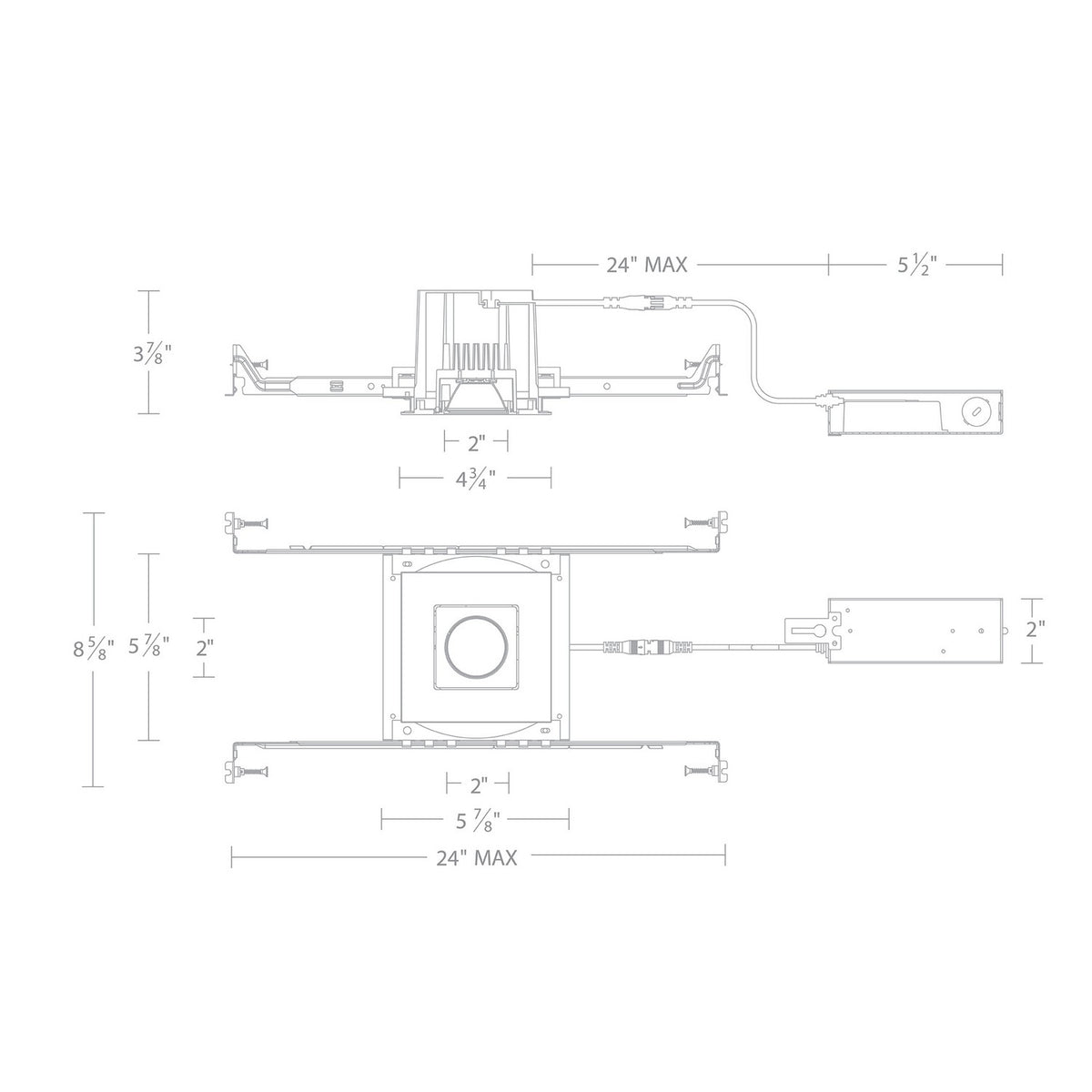 W.A.C. Lighting - R3BSAN-NWD-WT - LED Trim and Remodel Housing - Ocularc - White