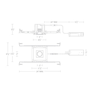 W.A.C. Lighting - R3BSAN-SWD-WT - LED Trim and Remodel Housing - Ocularc - White