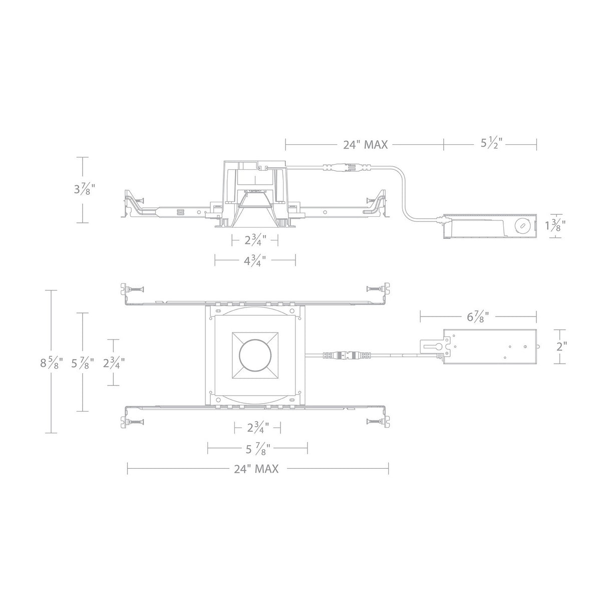 W.A.C. Lighting - R3BSDN-NWD-BK - LED Trim and Remodel Housing - Ocularc - Black