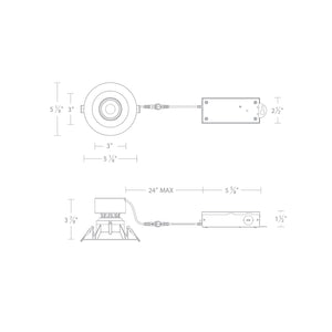 W.A.C. Lighting - R3JRAT-WCS-WT - LED Trim - Kenric - White
