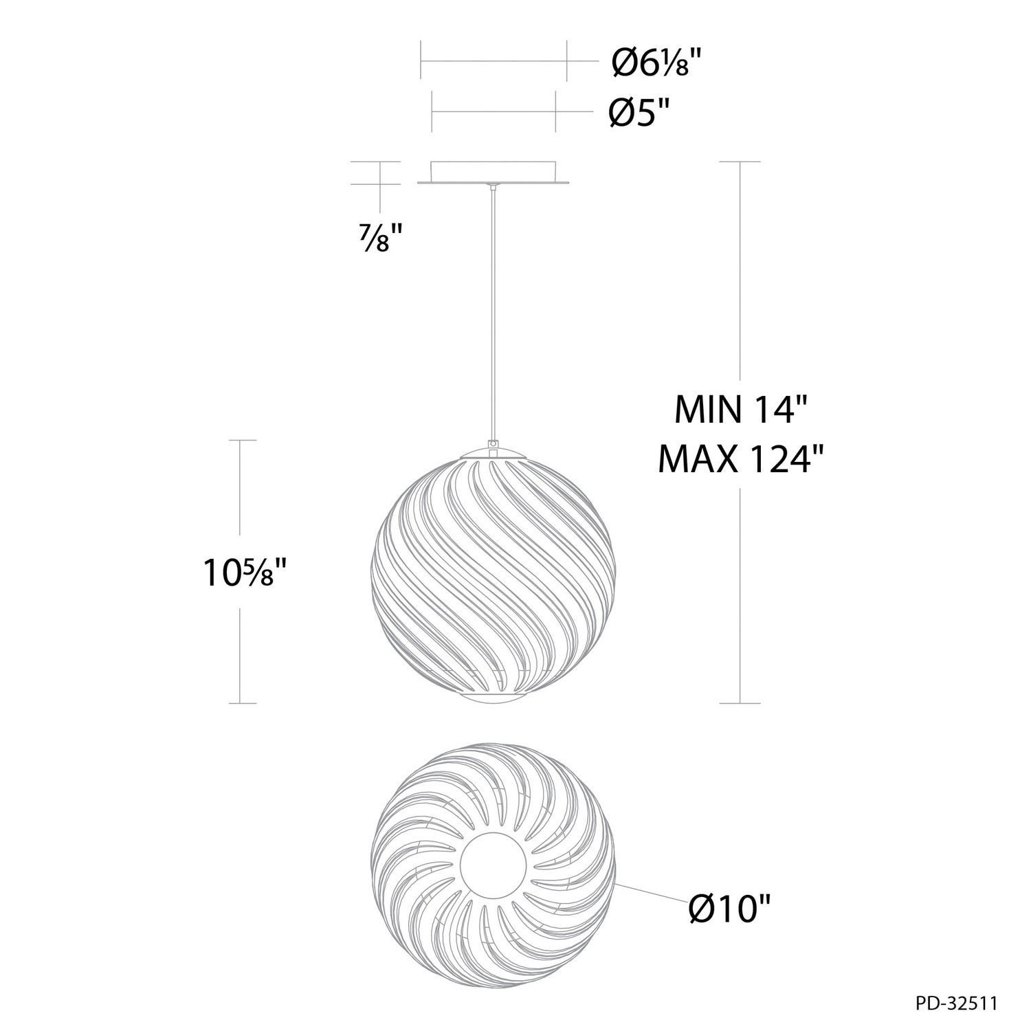 Modern Forms - PD-32511-40-SM/BN - LED Mini Pendant - Swirly - Smoke Glass/Brushed Nickel
