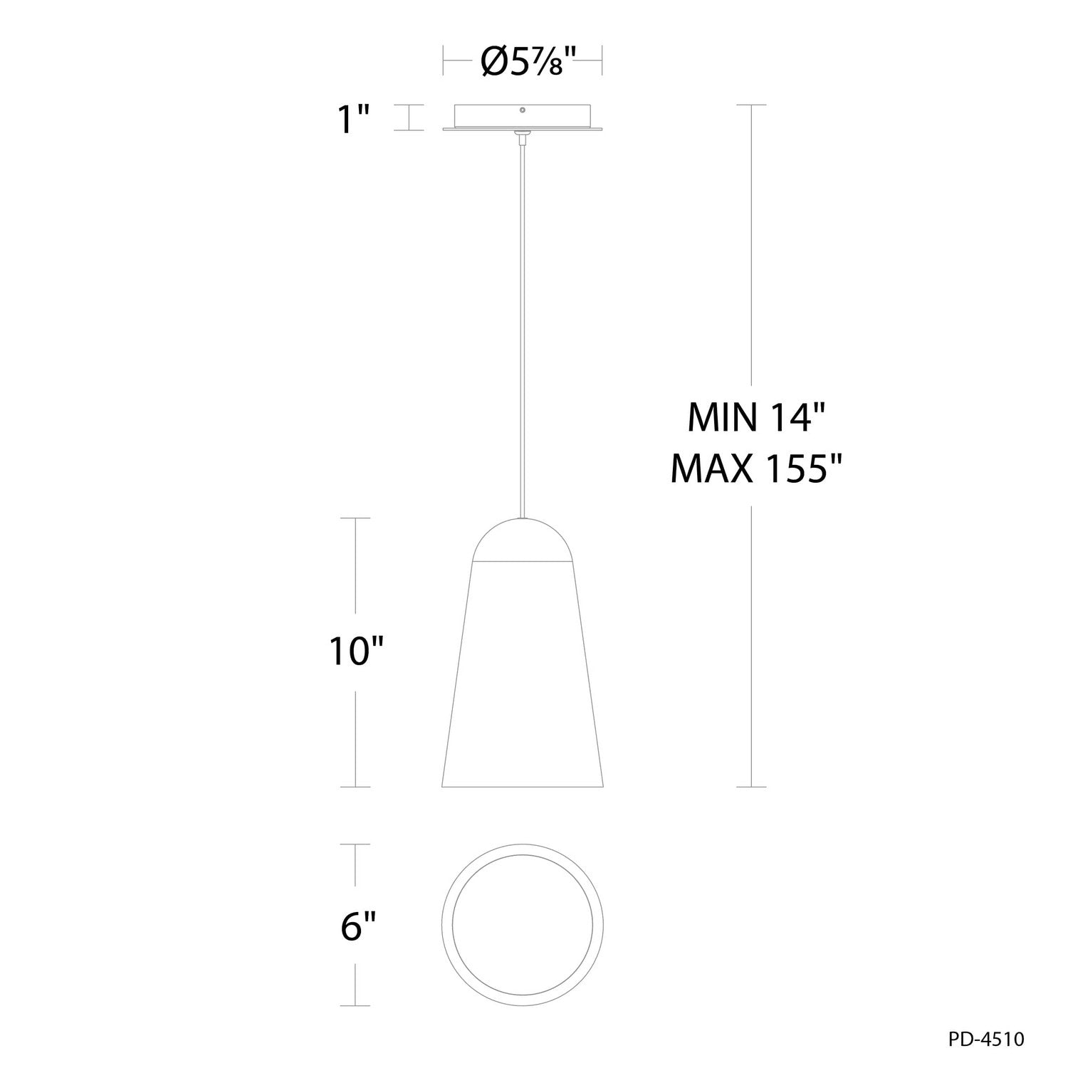 Modern Forms - PD-4510-35-BV/BK - LED Mini Pendant - Pompeii - Bassalt Stone/Black