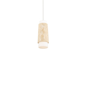 Modern Forms - PD-5513-27-WV/AB - LED Mini Pendant - Chauncey - Beige Travertine/Aged Brass
